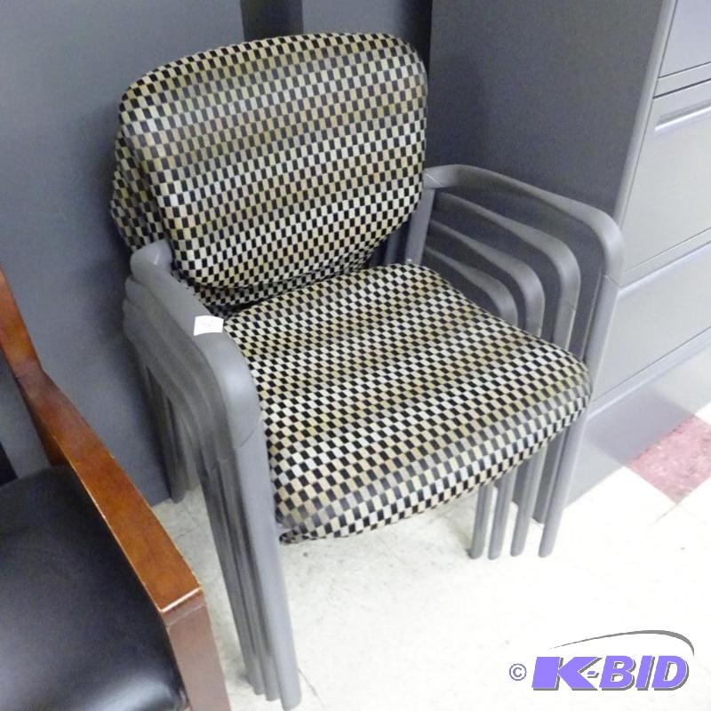 4 Matching Metal Framed Stack Chairs...