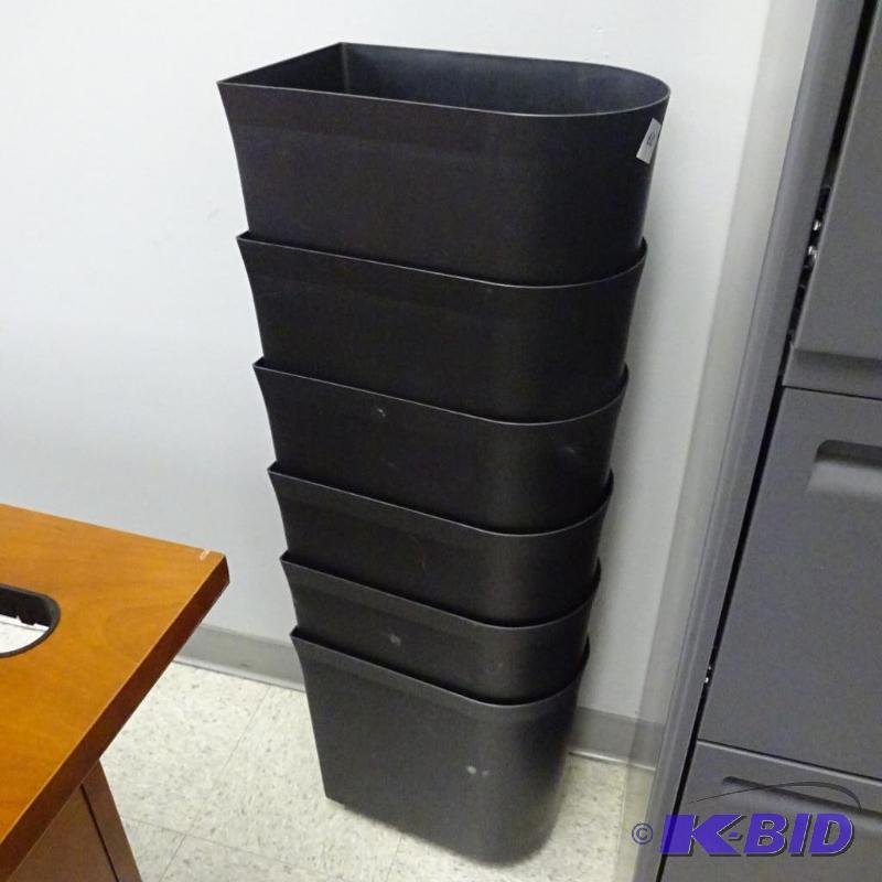6 Plastic Office Waste Basket...
