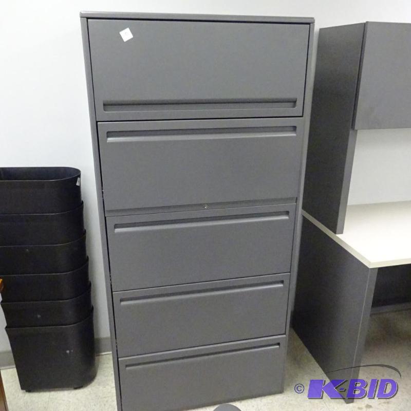 30&quot Metal 5 Drawer Lateral File...