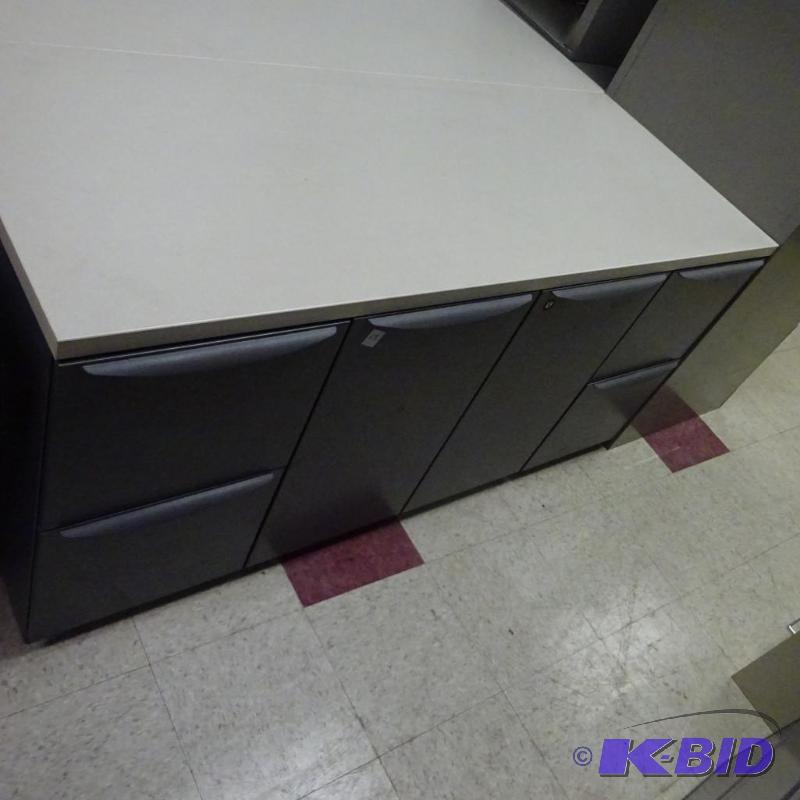 Office Credenza. Metal with Laminate Top 4 Dr...