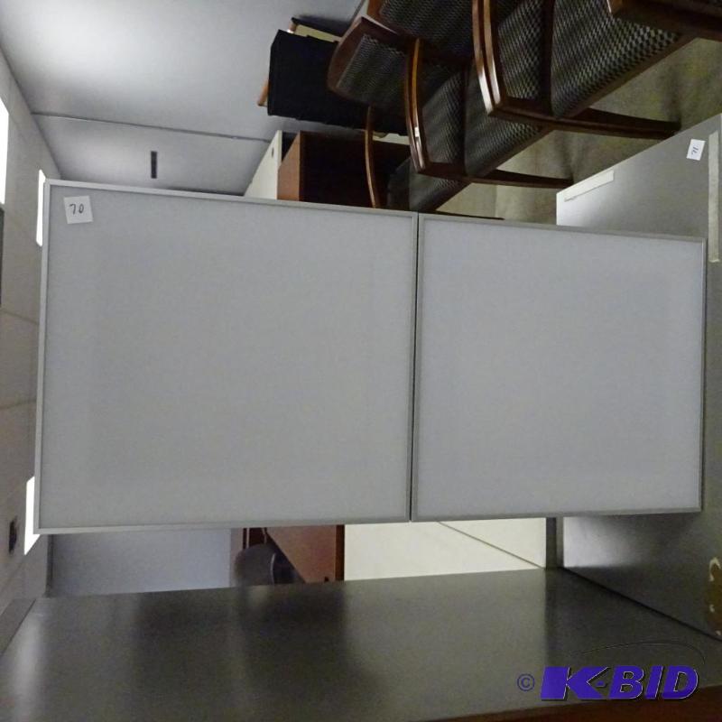 Overhead Hanging Cabinet. MEtal with White Fr...