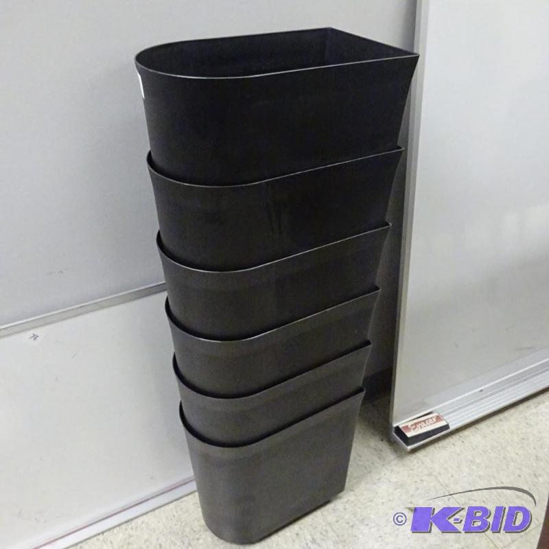 6 Plastic Office Waste Basket...