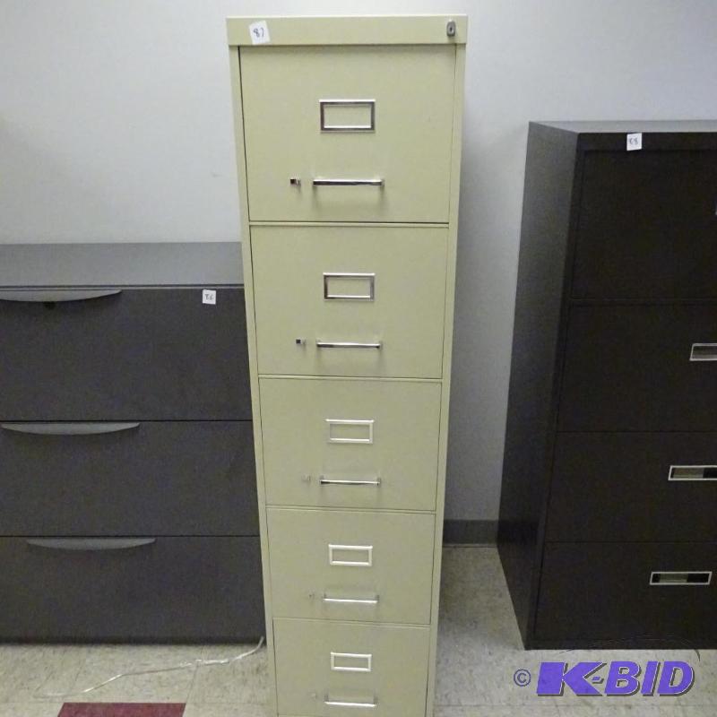 15&quot Metal 5 Drawer File Cabinet...