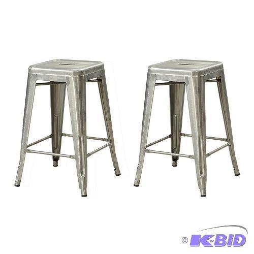 Coaster 2-piece Metal Counter Stool Set