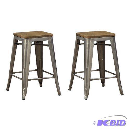 Coaster 2-piece Metal Counter Stool Set