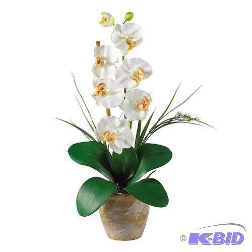 nearly natural Single-Stem Silk Phalaenopsis Orchid Floral Arrangement
