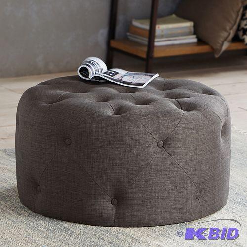 Madison Park Donna Round Tufted Ottoman