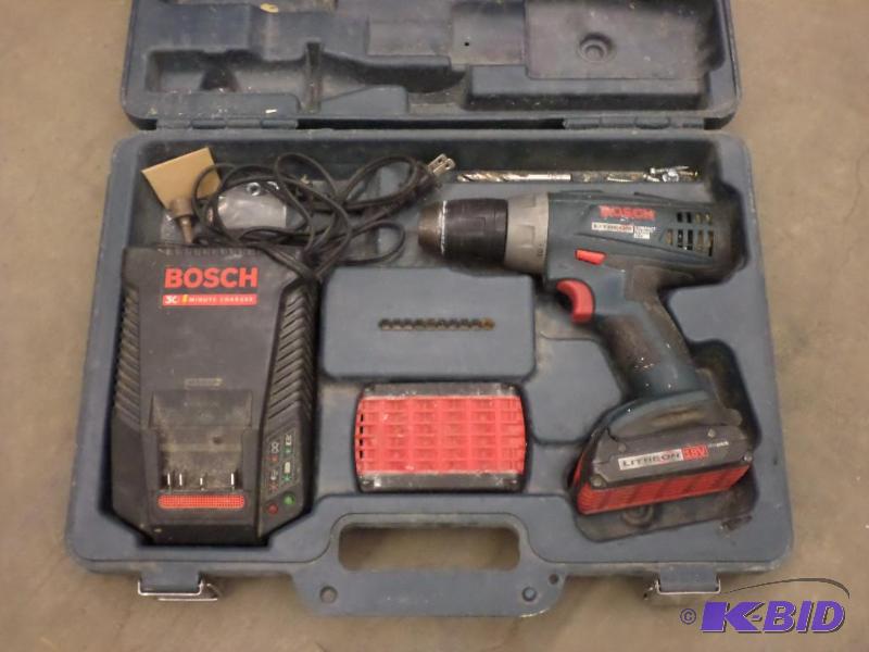 lot 31 image: Bosch 18Volt Cordless Drill Set...