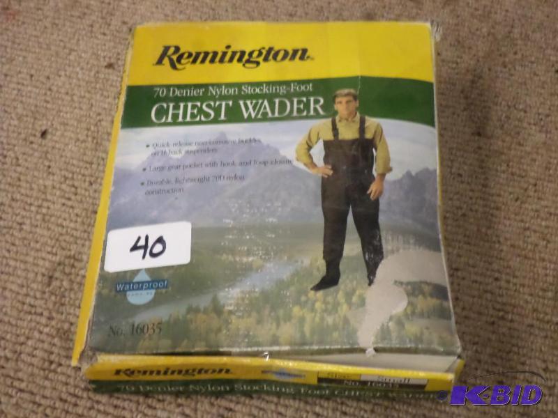 lot 40 image: New Remington 70-Denier Chest Waders, Size Sm...