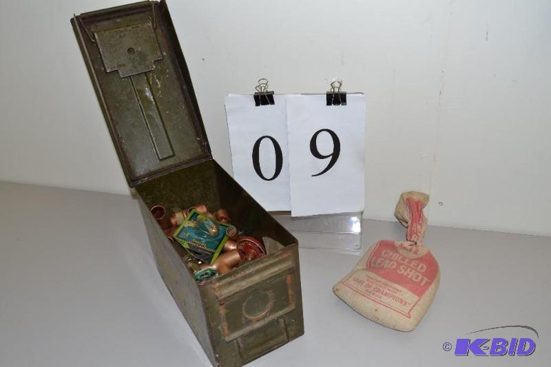 lot 9 image: Ammo box, copper, shot