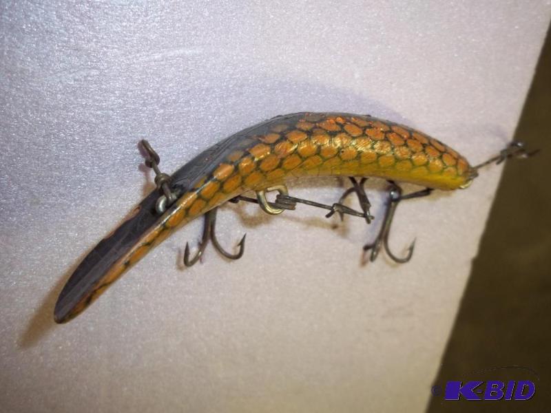 lot 132 image: Vintage Bronze lure see photos for size and m...