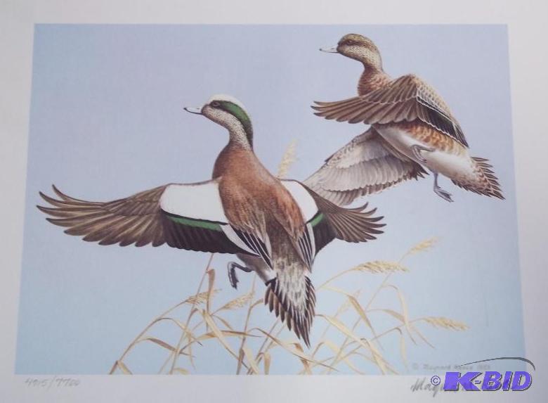 lot 180 image: 1983 Texas Duck Stamp Print, American Widgeon...