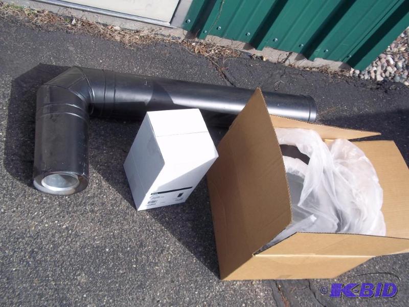 lot 213 image: 6" Double wall pipe with wall flange mou...