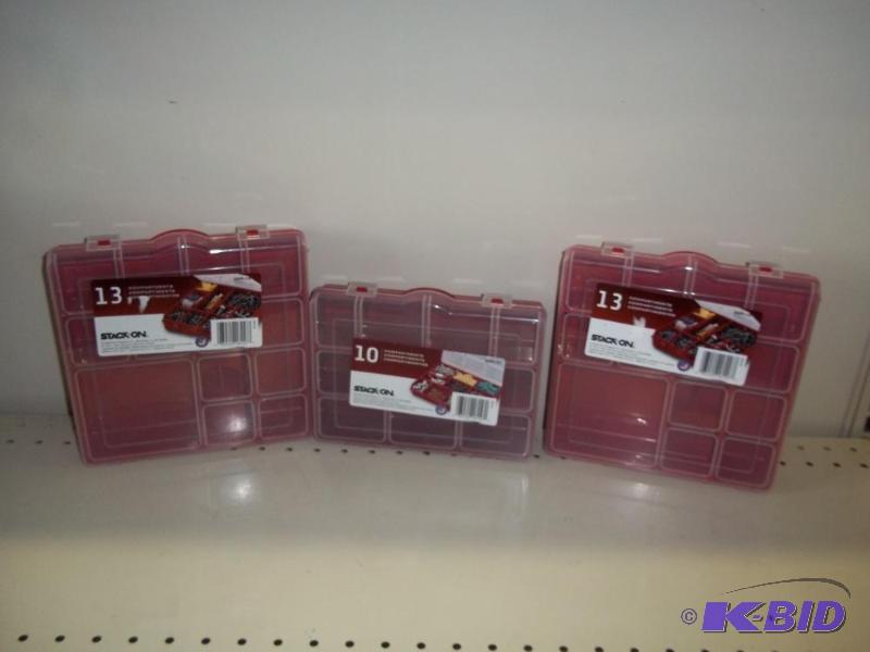 lot 243 image: 3 New Stack on Compartment boxes...