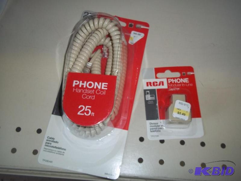 lot 272 image: New phone cord 25 with splitter...