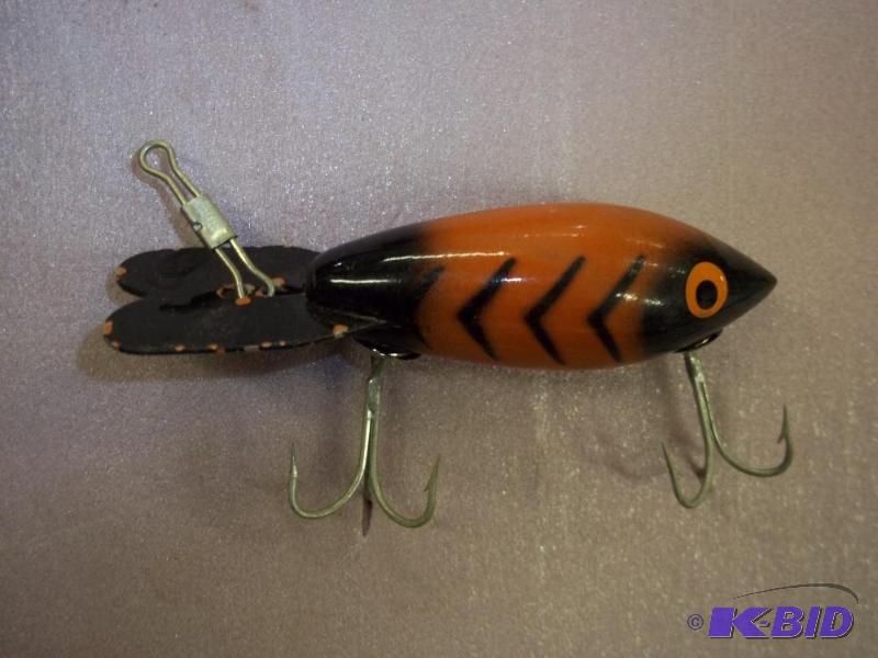 lot 68 image: Vintage Orange lure see photos for size and m...