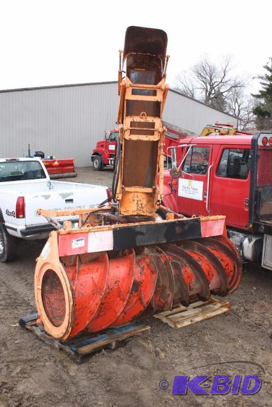 UniMog 8ft Snow Attachment Model VF3ZLB Year 1988  2400 Serial No. 353541103 Orange.