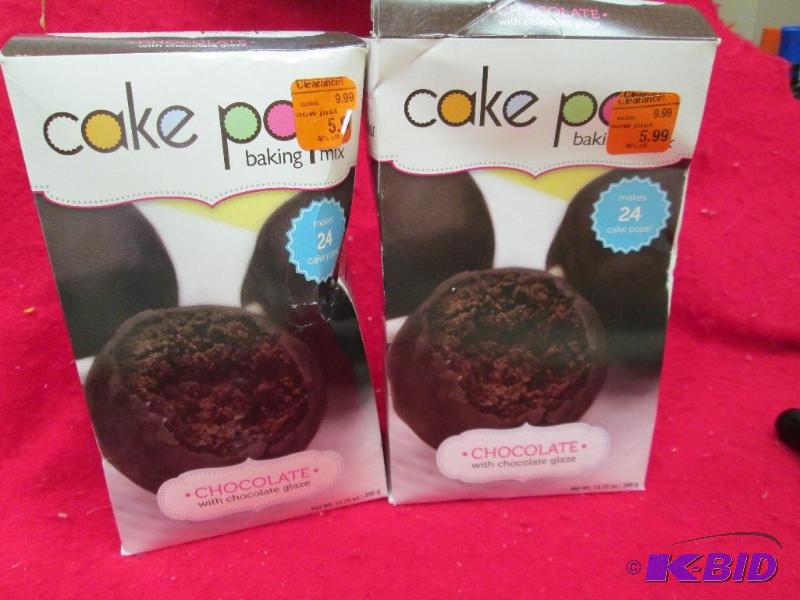 lot 133 image: Qty 2 Cake pops baking mix with chocolate gla...