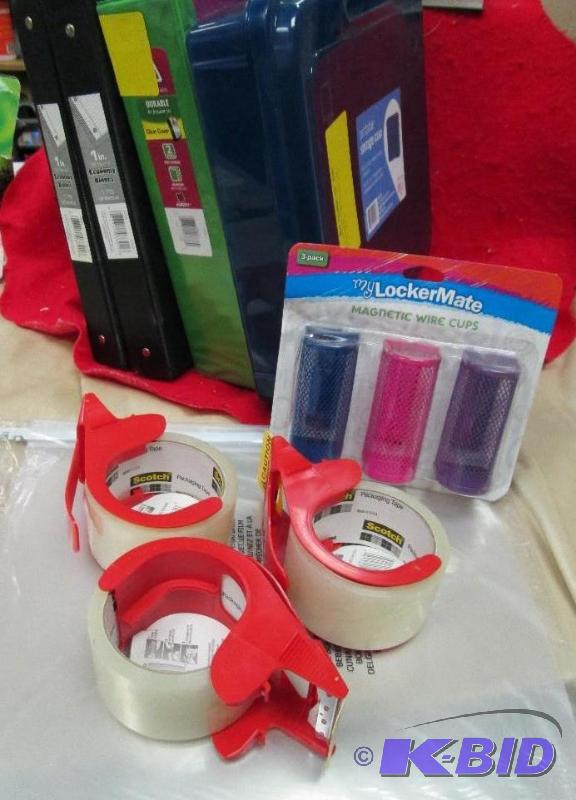 lot 137 image: 4 ring binders, portable storage case, my loc...