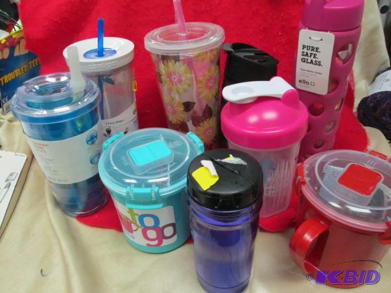lot 153 image: Assortment of cups and to go soup mug...