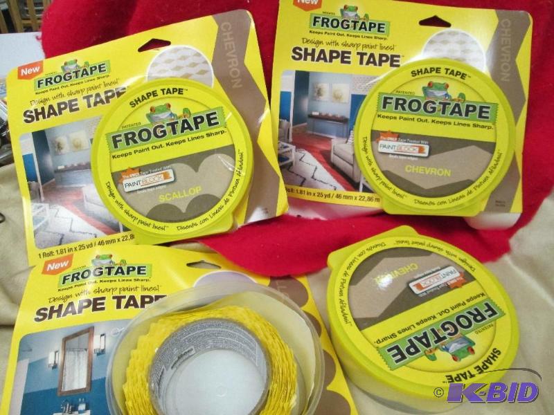 lot 164 image: Qty 4 rolls Frog tape Keeps paint out keeps l...
