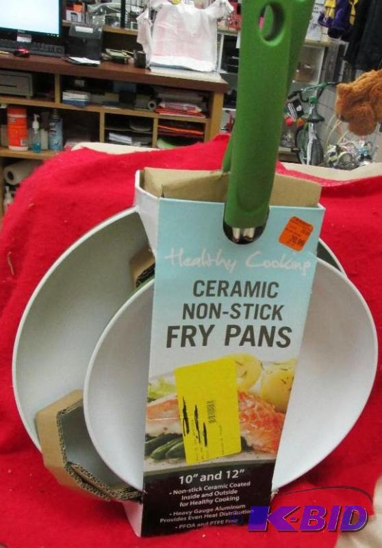 lot 179 image: Healthy cooking ceramic non-stick fry pans...