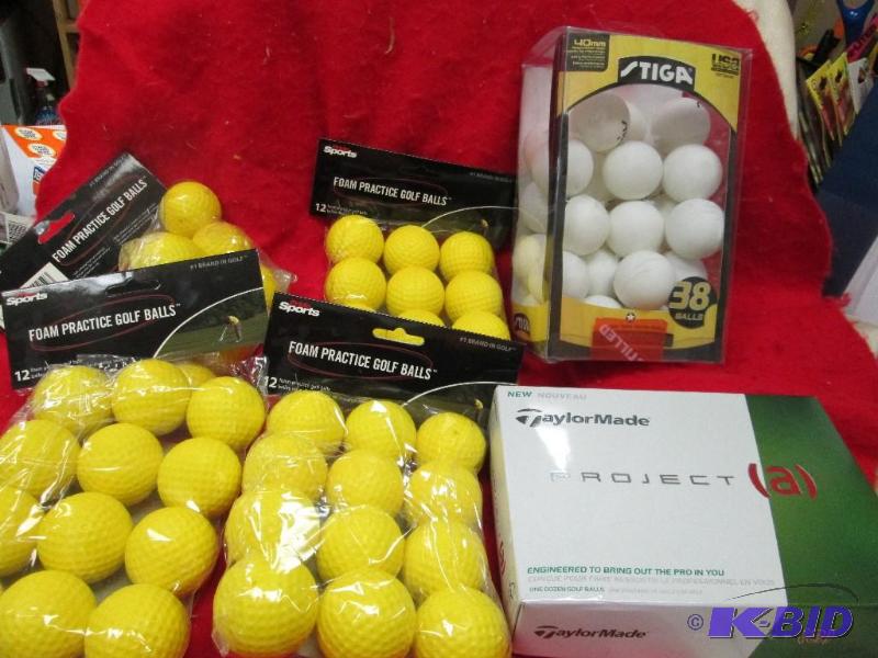 lot 229 image: USA table tennis balls, Pride sports foam pra...