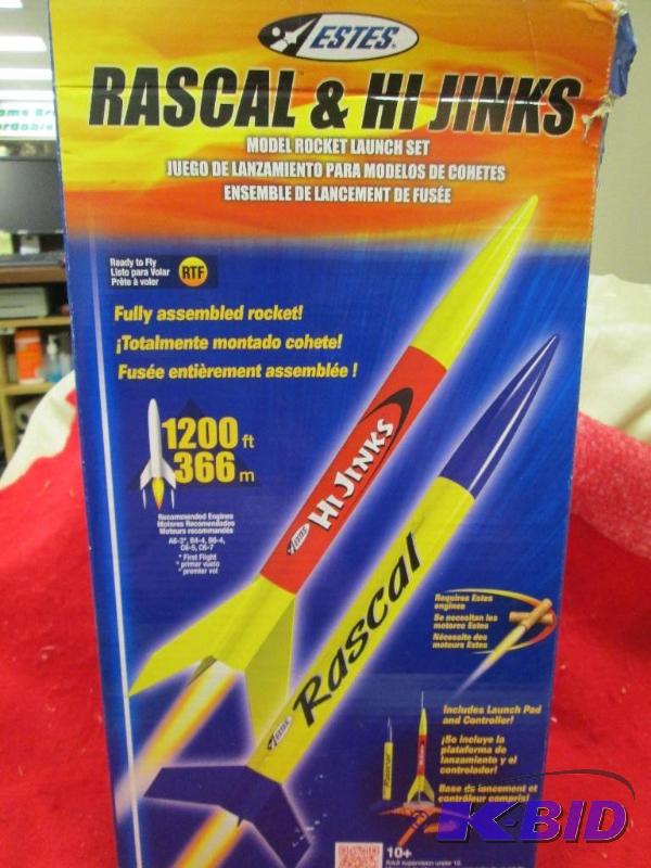 lot 240 image: Estes Rascal and Hi Jinks Model rocket launch...