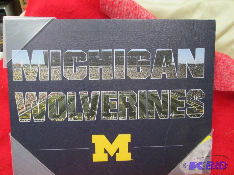 lot 241 image: Michigan Wolverines hanging picture...