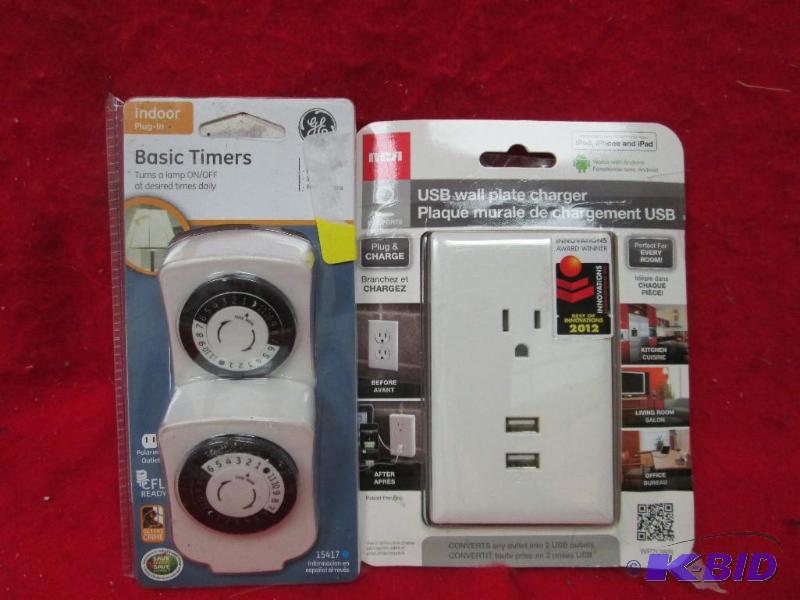 lot 268 image: GE Indoor plug-in Basic timers , and RCA 2 US...