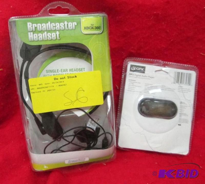 lot 270 image: Broad caster headset for Xbox 360 and GPX MP3...