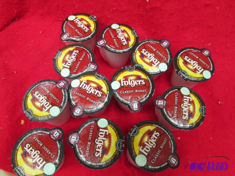lot 273 image: Qty 12 Folgers classic roast Keurig 1 Brew...