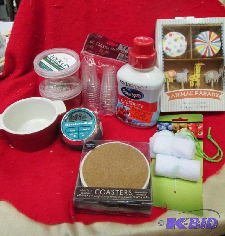 lot 281 image: Coasters, Kitchen aid timer, soda stream Ocea...