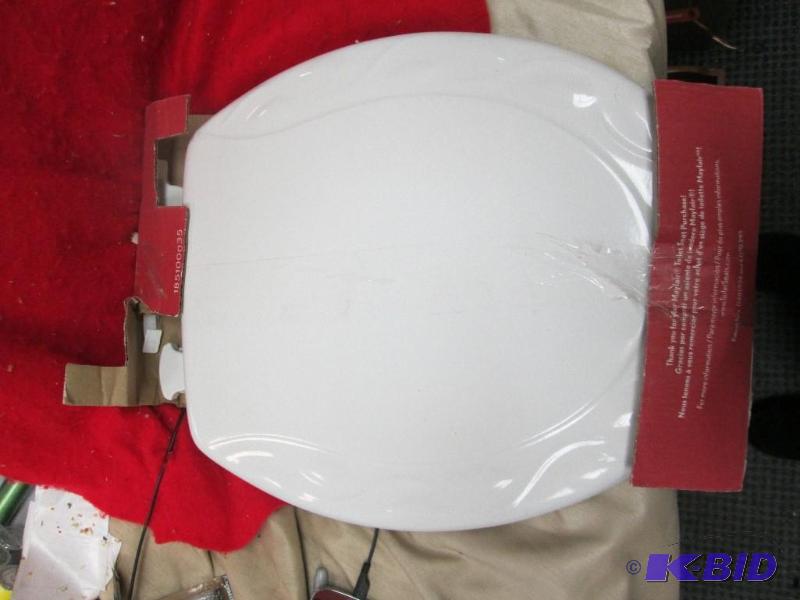 lot 285 image: White toilet seat...