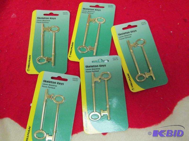 lot 291 image: Qty 5 Skeleton keys...