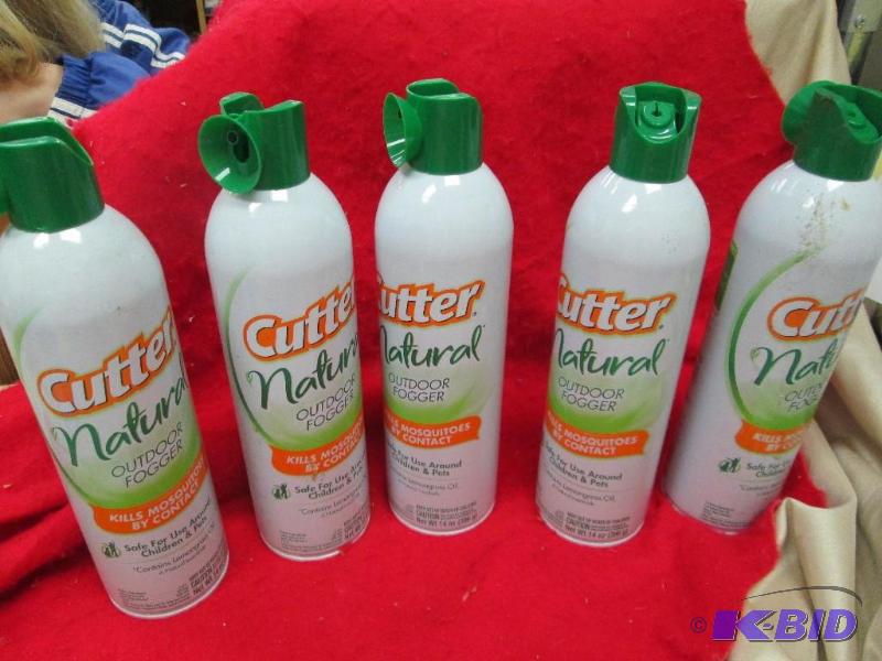 lot 41 image: Qty 5 cans 14 oz. Cutter Natural outdoor fogg...
