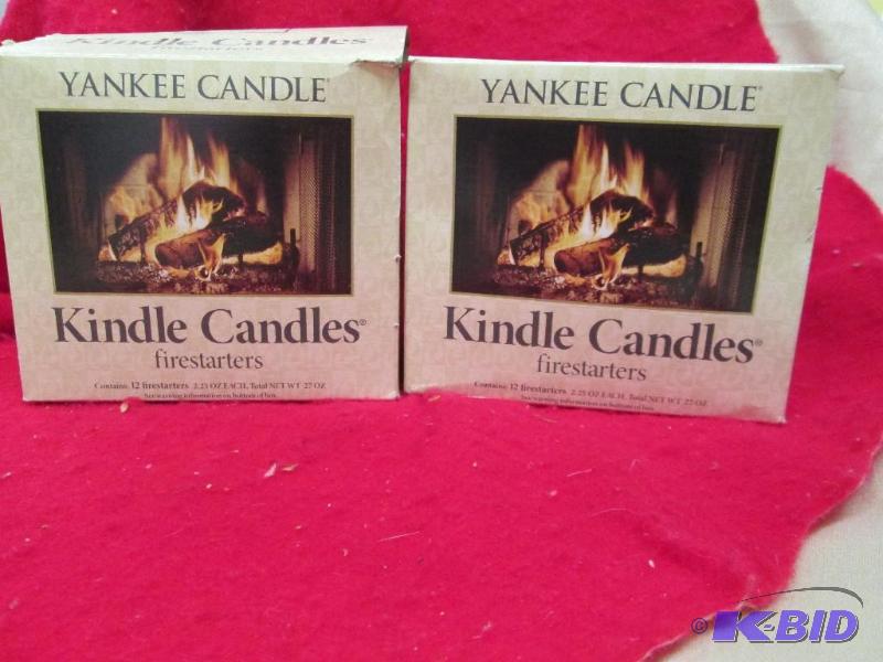 lot 47 image: Qty 2 boxes Yankee candle Kindle Candles fire...