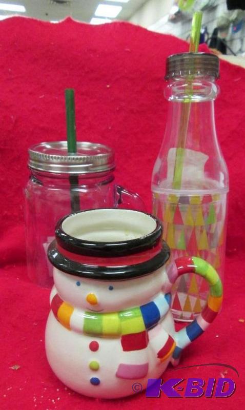 lot 58 image: Qty 3 different drinking things...