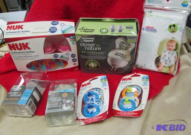 lot 75 image: Nuk Orthodontic bottles, Tommee tippee closer...