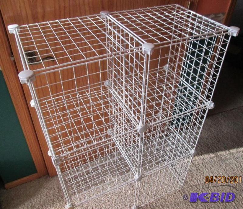 6 compartment wire grid storage shelf...
