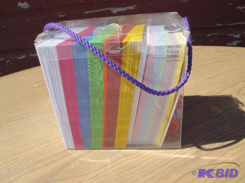200 colored notecards and glue stick...
