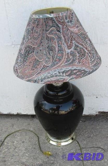 Table lamp with pleated paisley shade...