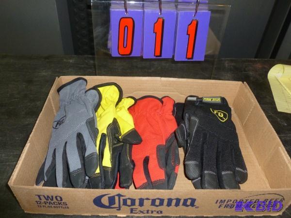 lot 11 image: Flat of gloves. As shown. Size large. Terms. ...