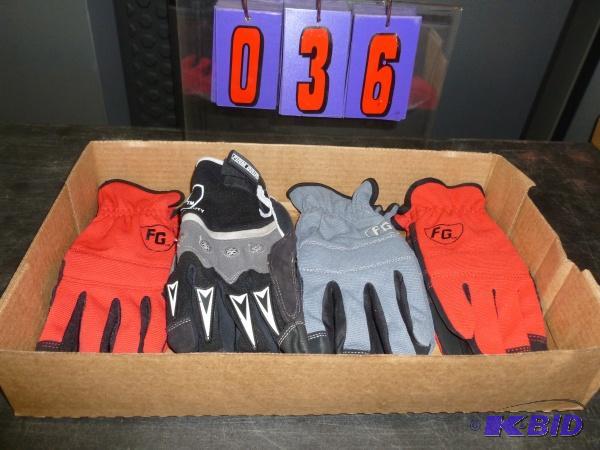 lot 36 image: Flat of gloves. As shown. Size large to x-lar...