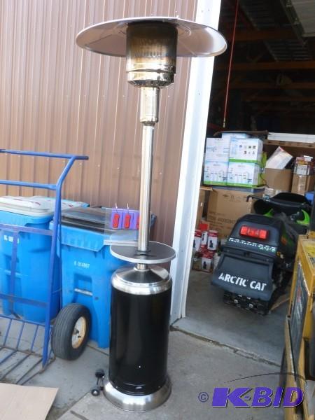lot 5 image: Stainless patio heater. As shown. Possibly us...