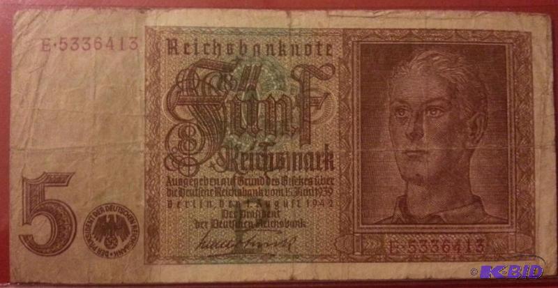 1942 GERMAN 5 MARK NOT, REFERED TO AS A &quot...