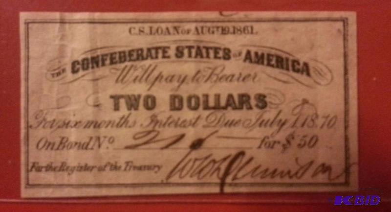 CONFEDERATE STATES OF AMERICA 2 DOLLAR BOND I...