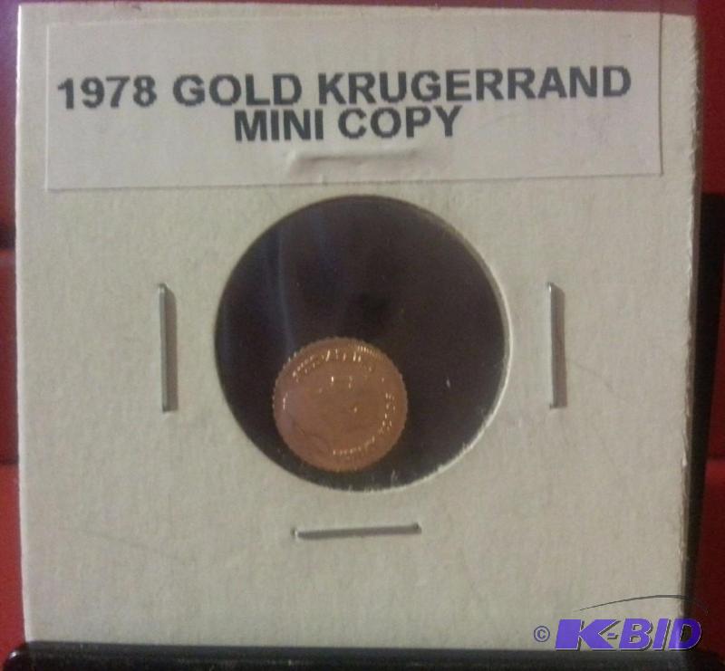1978 AFRICA GOLD KRUGERRAND MINI COPY 24K GOL...