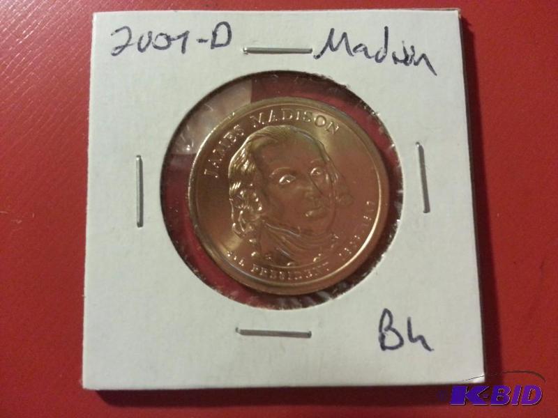 2007 D MADISON GOLD COLORED DOLLAR BU...