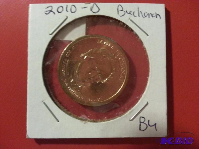 2010 D BUCHANAN GOLD COLORED DOLLAR BU...
